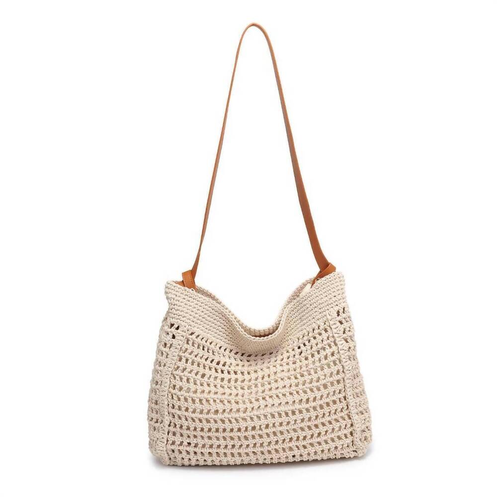 NEW MODA LUXE women's bree shoulder bag in ivory tan